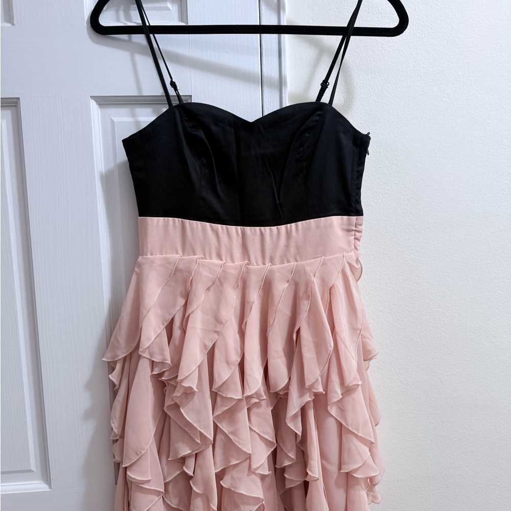 H&M Black and Peach Dress with Ruffles
